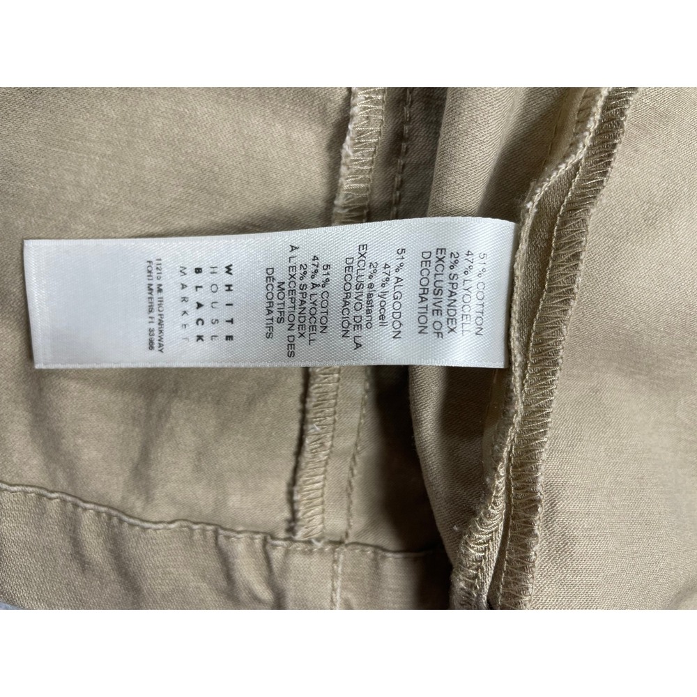 White House Black Market Womens Jacket Military Ruffle Tan Cotton Blend Size 2 - Picture 7 of 10